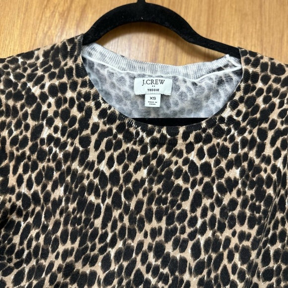 J. Crew Women's Leopard Print Top - Black and Tan - Picture 2 of 4